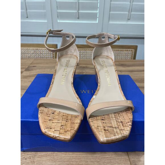 Stuart Weitzman Nudistcurve 50 Wedge Adobe Patent Leather Size 9.5 US 40 EU NIB - Picture 5 of 13